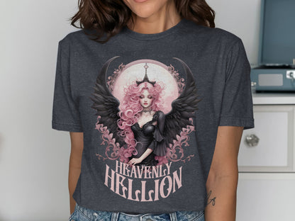 Heavenly Hellion Graphic Tee for Women Trendy Shirt product type